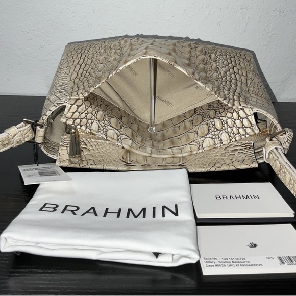 Brahmin Hillary SCALLOP MELBOURNE Leather W/Eye GORGEOUS NEUTRAL - Picture 6 of 9
